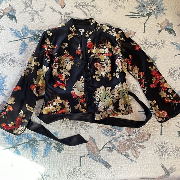 J.B.S. Jackets & Blazers - NWT Lightweight Black Floral Evening Jacket
